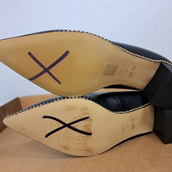 COPY - Coach WILLA 45 Black LEATHER Pointed ToeHeels Pumps  US Size 8 New  With… - Picture 16 of 16